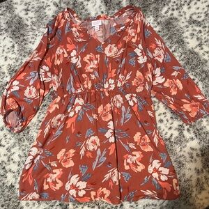 Isabel Maternity by Ingrid & Isabel Terracotta Floral V-Neck Blouse